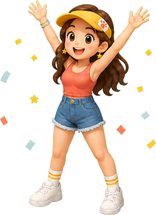 ゴールで待っていた女の子